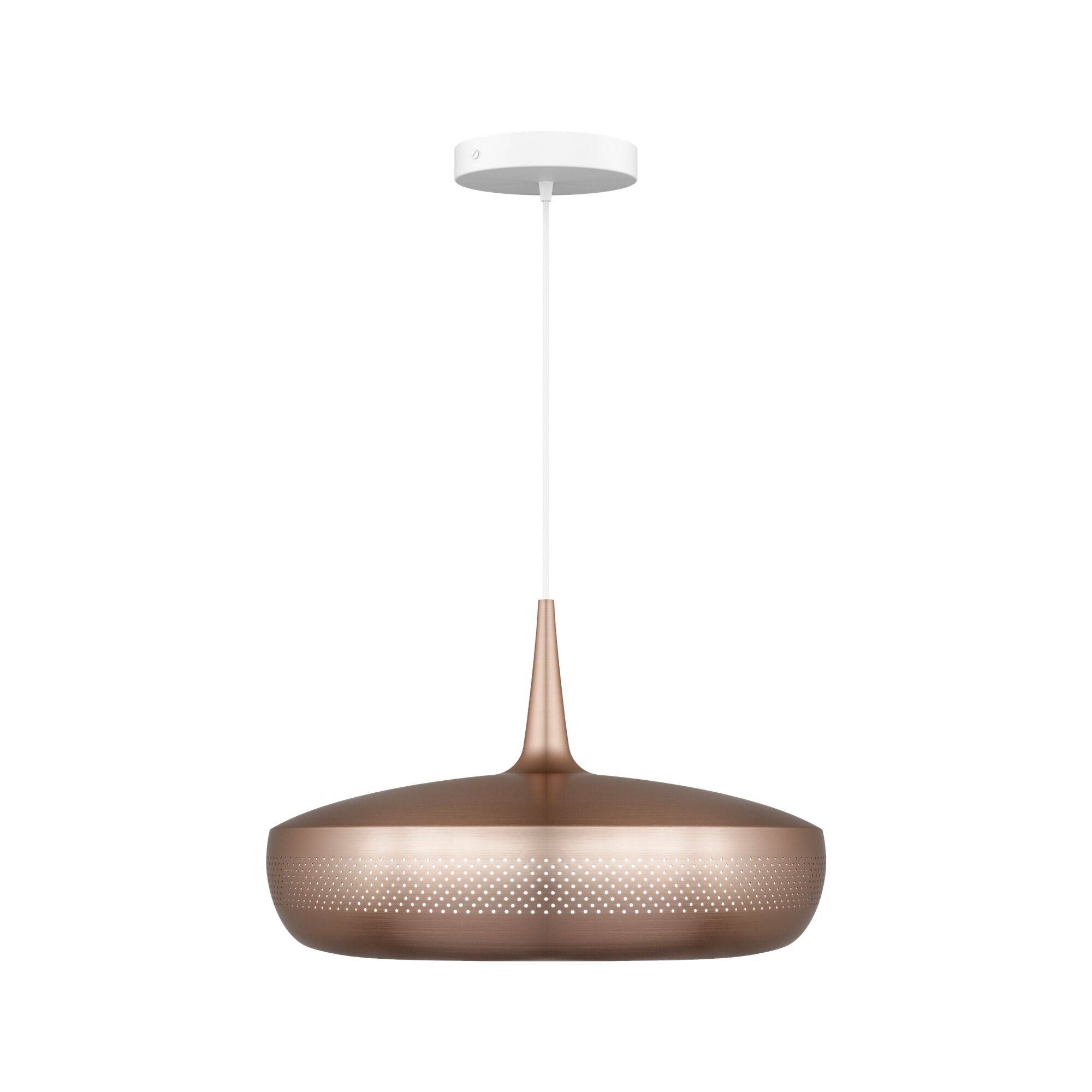 Clava Dine Taklampa Med Rosett Borstat Koppar/Vit - Kobber / Vit