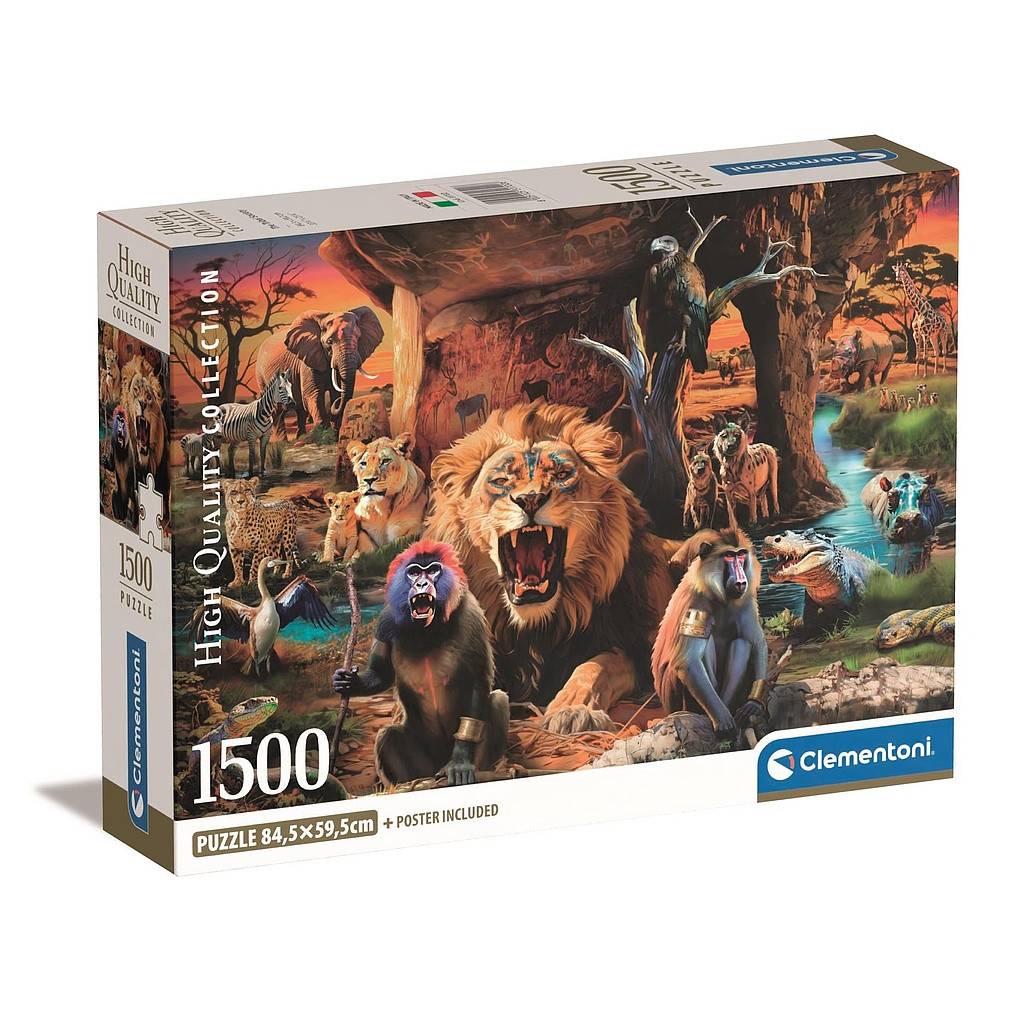 Animals Tribal Society 1500 bitars kompakt pussel Clementoni