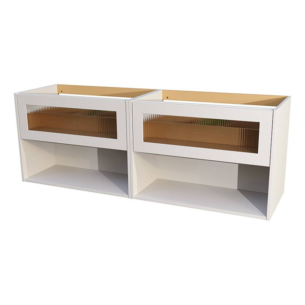 TVÄTTSTÄLLSSKÅP CAMARGUE AURA DUBBEL 160CM 2 LÅDOR & BOXAR LINJEGLAS VARM