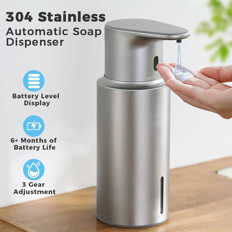 480ml Kitchen Soap Dispenser Automatic Sensor Hand Sanitizer Machine Intelligent Electric Body Wash Soap Dispenser 304 Stainl