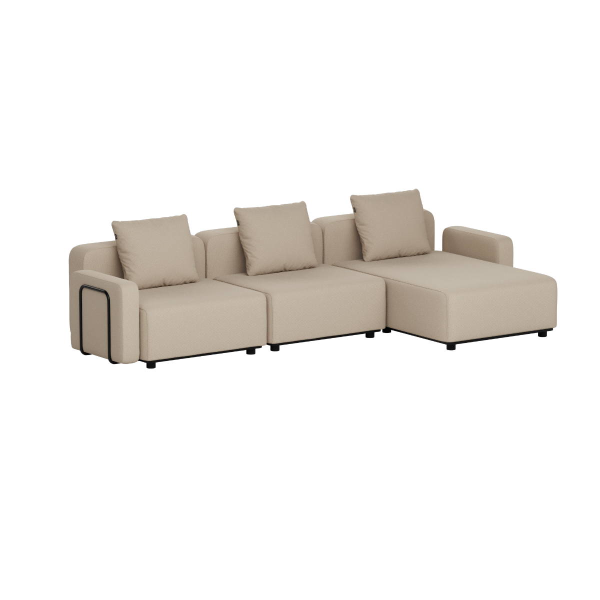 SACKit Cobana Lounge Sofa - 3 Seater Chaise - Boucle Beige
