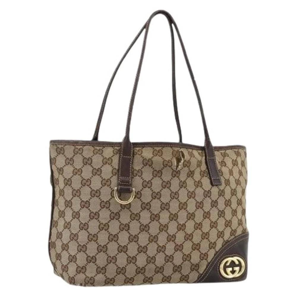 Gucci Vintage - Pre-owned Vintage GG Canvas Tote Bag Vintage - Dam - ONE Size - Läder
