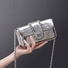 1st Väska Handväska 2025 Nytt Mode Preferensväska Ny Messenger Bag Chain Sadel Bag Mini Underarm Väska Sommar Och Höst Joker Handväska - Silver