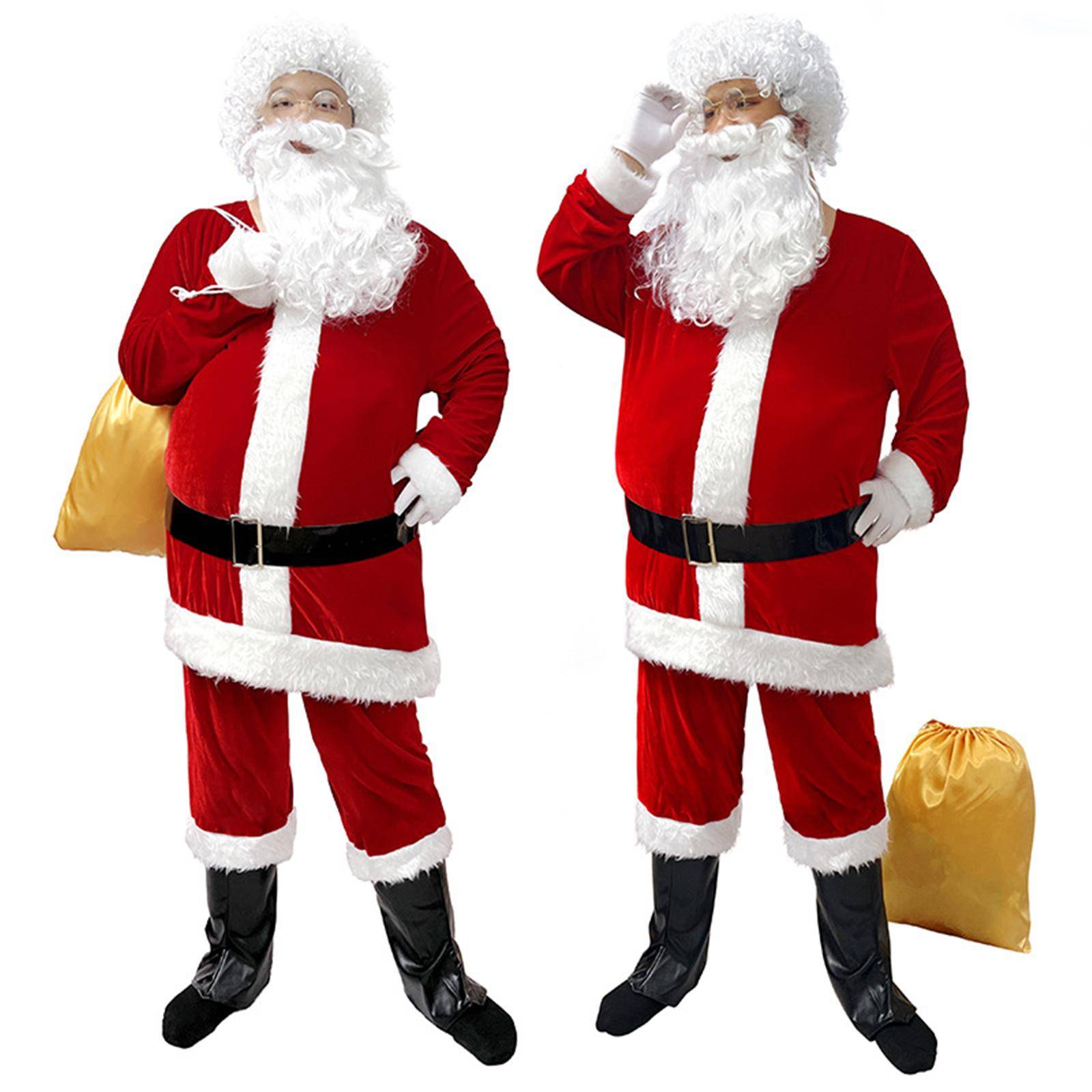 Tomtedräkt Tomtedräkt Tomtedräkt Julkläder För Halloween Cosplay Set Röd Gåva cm white
