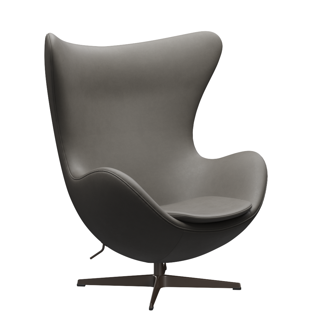 3316 Ægget loungestol, stel i brown bronze af Arne Jacobsen Essential læder - Lava - Jacobsen Plus