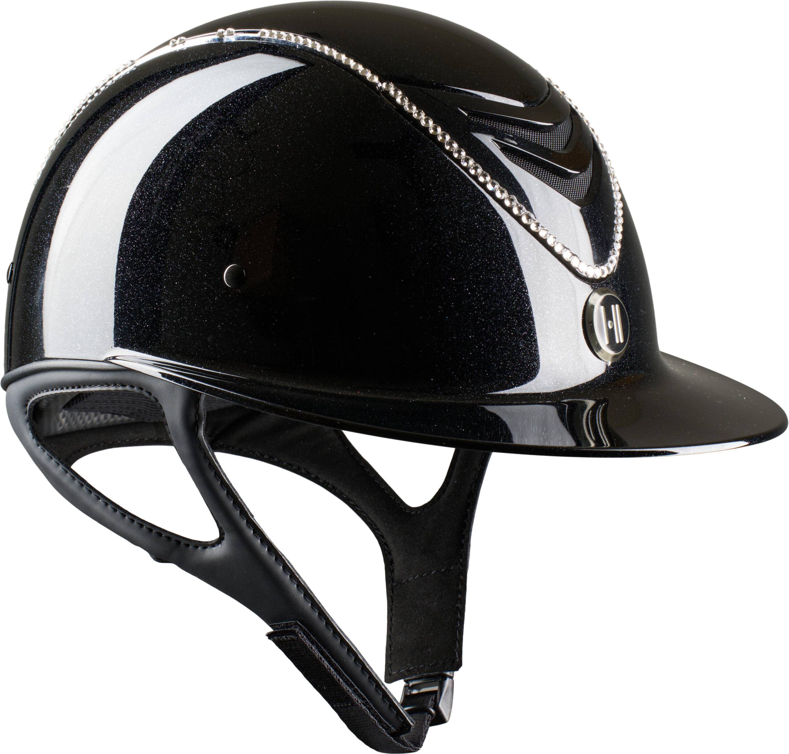 OneK MIPS Avancé Lux ridhjälm – skimrande yta, Swarovski-kant - Svart - Skal storlek 1 (51-56 cm)