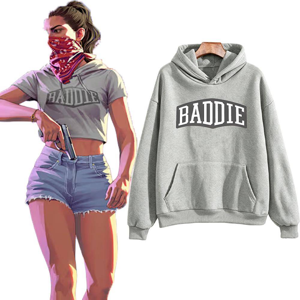 GTA 6 Lucias Baddie Huvtröjor Unisex Pullover Långärmad Vardaglig Spelfantast Streetwear Huvtröja cm yellow