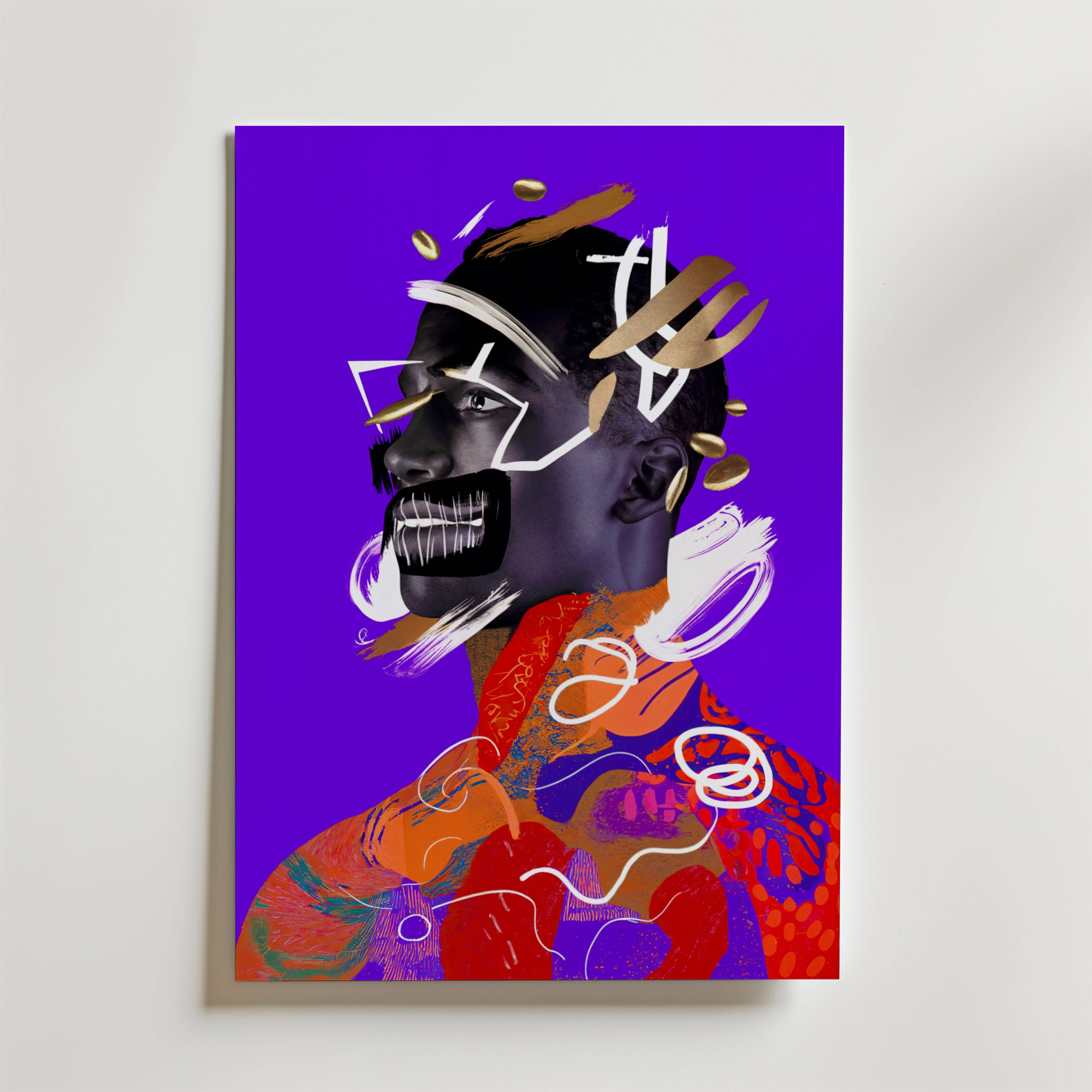 Golden Chaos Poster - Premium Canvas 30x40 cm