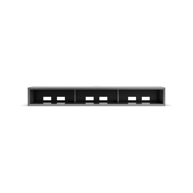 130S grundmodul Clic 130S HiFi furniture grey lacquer with black fabric door and accessories