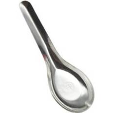 1pc rostfritt stål metall kinesiska asiatiska ris soppskedar silver spegel polerad bestick för hemrestauranger miljövänlig sked