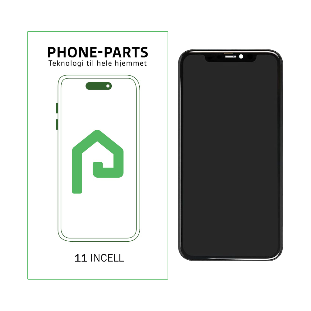 iPhone 11 skærm - inkl. tape - Premium Incell LCD m. Bagplade (PP)