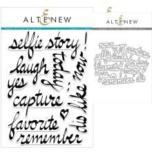 Altenew Clear Stamps 6X8 + Die Set - Super Script Scrapbook UTGÅENDE