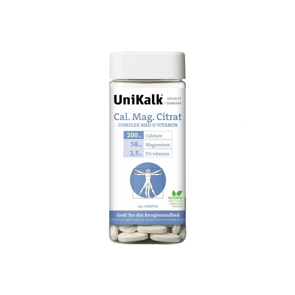 UniKalk Cal-Mag-Citrat Tabletter - 140 stk