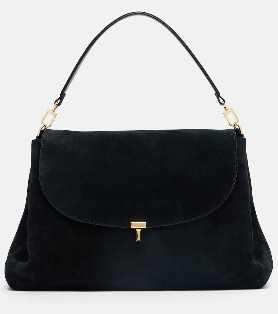 Toteme T-Lock suede shoulder bag