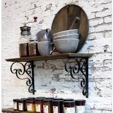 Hylla trä vägghylla smides konsoler fransk lantstil shabby chic lantlig stil