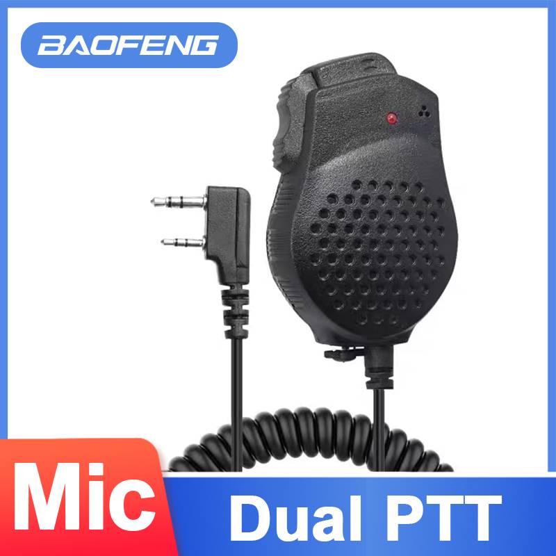 Original Baofeng Walkie Talkie Microphone BF UV-82 Dual PTT Speaker K Port Mic For 5R MINI GT-5TP UV-8D UV 82 Ham Two Way Radio