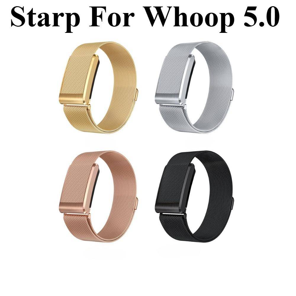 Andningsbart Milanese-armband + Metallfodral för Whoop 5.0 Bekvämt Ersättningsarmband rosa guld färg