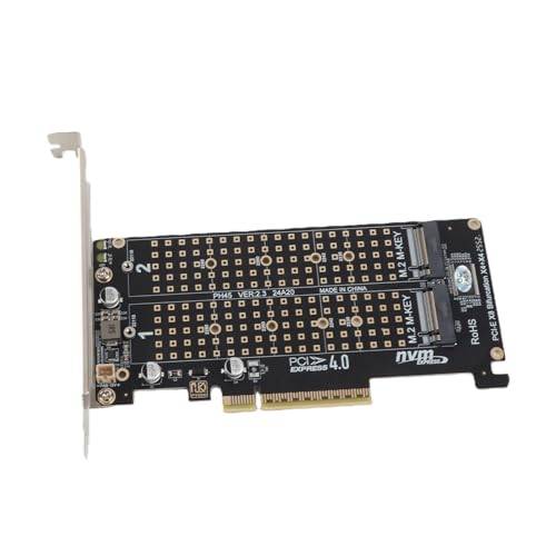 Dual M.2 NVMe SSD Till PCIE Adapter Card X8 M Key Hard Drive Converter Reader Expansion Card Stöder PCIE Split Function PCIE X4X4X4 eller 4X4 Mode(ph45)