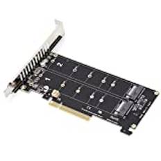 Dual M.2 NVMe SSD Till PCIE Adapter Card X8 M Key Hard Drive Converter Reader Expansion Card Stöder PCIE Split Function PCIE X4X4X4 eller 4X4 Mode(ph45)