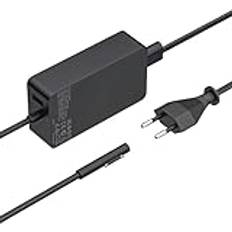 Surface Book 3 laddare, 127 W, 15 V, 8A AC Power Supply Adapter, kompatibel med Surface Pro X 7, 6, 5, 4 3, Surface Book 3 2 1, Surface Laptop 4, 3 2 1 och Surface Go Power Cord