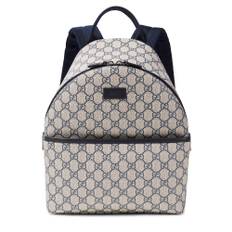 Gucci Kids GG Supreme leather-trimmed canvas backpack - grey - One Size