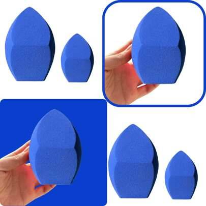 1 st. marinblå trippelskuren stor sminksvamp, gigantisk sminkblender, vattenabsorberande material, latexfri, expanderar när den är våt, snabb applicer - Kungsblått