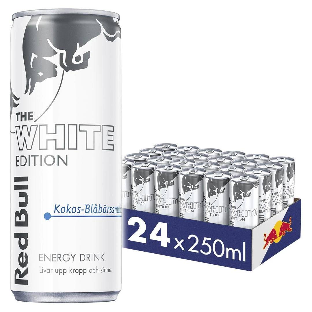 24 X Red Bull Energidryck 250 Ml White Edition - Kokos Blåbär.