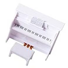 BESTonZON 1 Set Dockhus Piano Dockor Möbler Miniatyr Upprätt Piano Dockhus Flygel Miniatyr Dekoration Miniatyr Dockor Barn Mini Piano Leksakspall Vit Klassisk Plast