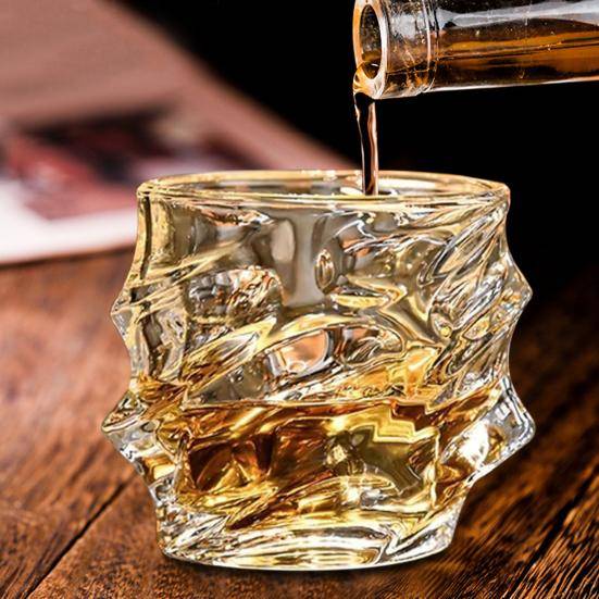 1/2/4 st Glas Whiskeyglas Tunga Tjocka Botten Barglas Bourbon Glas Fuskkristall Whisky Vridna Glas Tumblers Pokerkväll Dryckesvaror