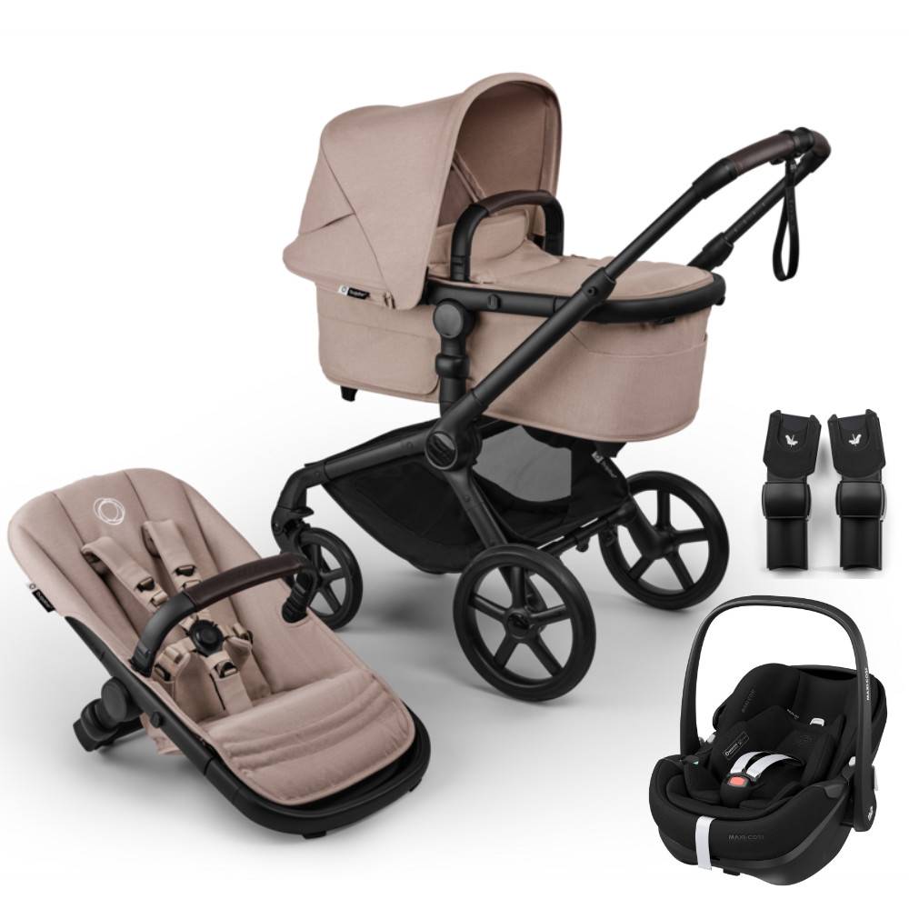 Bugaboo Fox 5 Renew Stroller Set 3 in 1 incl. Maxi Cosi Pebble 360 Pro2 - Black / Desert Taupe Melange
