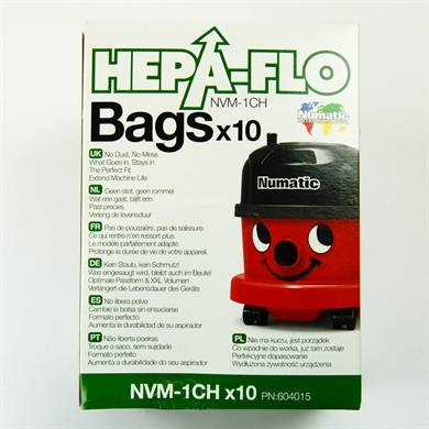 Numatic - 10 stk. Hepa-Flo støvsugerposer NVM 1CH