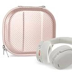 Geekria NOVA Hörlursfodral för vikbara over-ear-hörlurar, ersättning hårt skal resväska med kabelförvaring kompatibel med Bose, JBL, Skullcandy headset (roséguld)