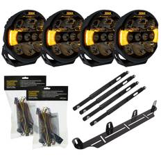 4-Pack Seeker Quantum LED Extraljuspaket Inkl. kabelsats & nummerplåtshållare, stag