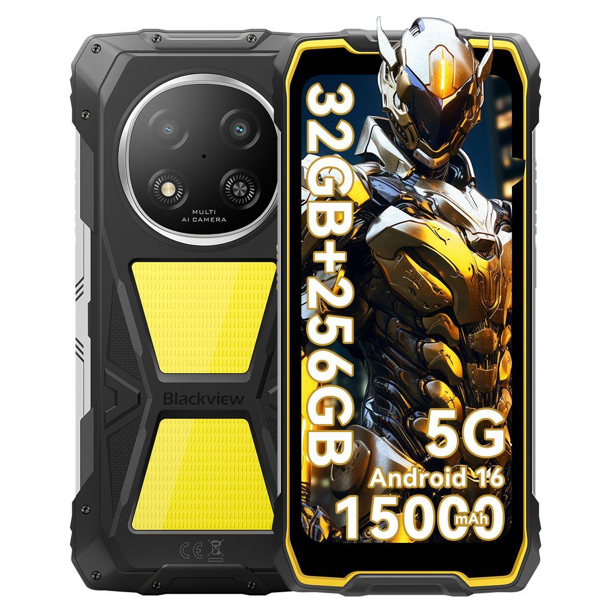 Blackview ROCK 2 PRO Rugged Mobile Phone, 8GB RAM, 256GB ROM, 5G, Android 16, 15000mAh Smartphone Only cell phone