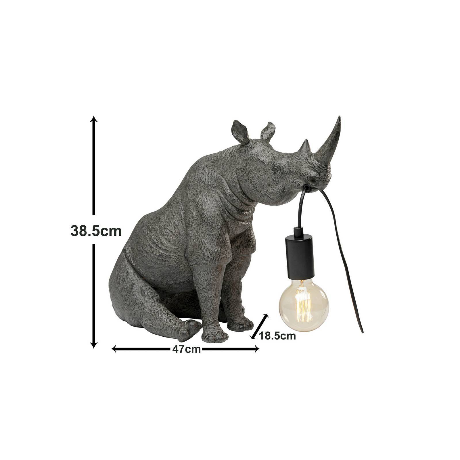KARE Design bordslampa Sitting Rhino, Aluminium / grå / zink, Vardagsrum / matsal, Syntetmaterial, Design, Bordslampa
