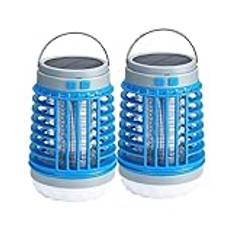 Myggfångare Inomhus och Utomhus Ljuslampa Fuze, Trådlös Myggfångarlampa för Camping, Flugfångare Inomhus USB Uppladdningsbar Myggfångare Utomhuslykta (Color : Blue, Size : 2PACK)