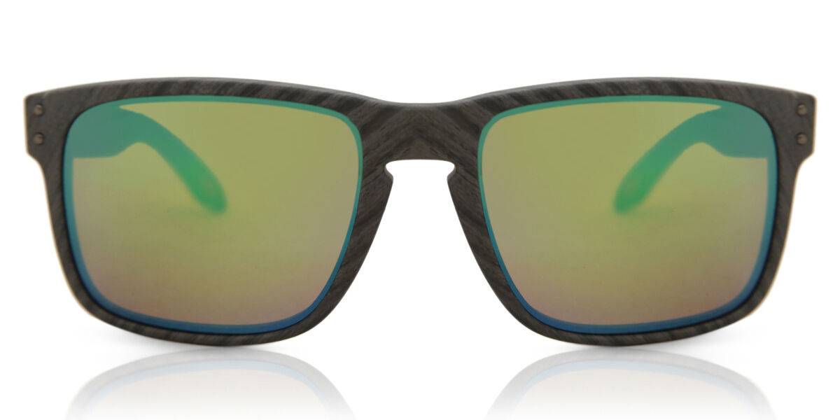 Oakley OO9102 HOLBROOK Polarized 9102J8 55 Solbriller Mænd Grå - Woodgrain - 55mm