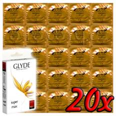 Glyde Super Max - Premium Vegan Condoms 20 pack - genomskinlig