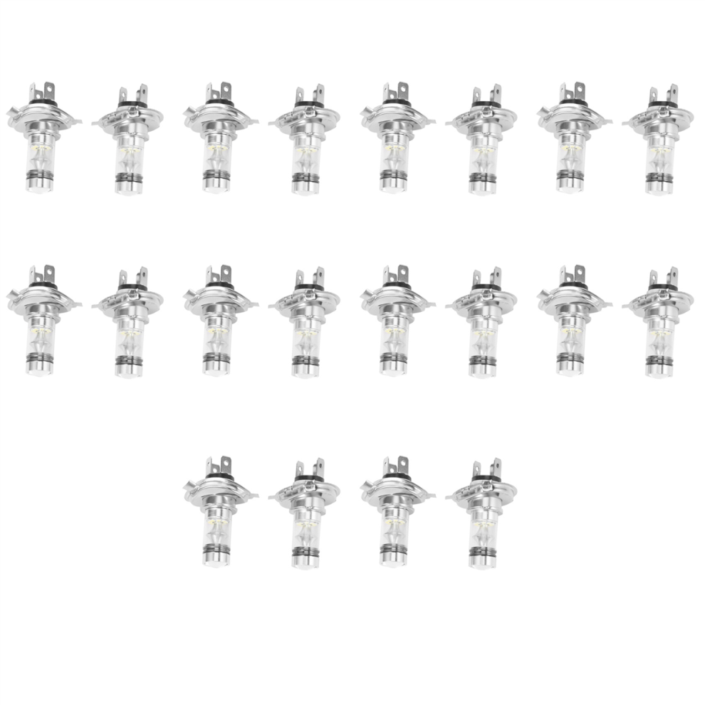 2 stk. LED H4 Hb2 9003 pære 100W 20 LED tågelygte 6000K hvid