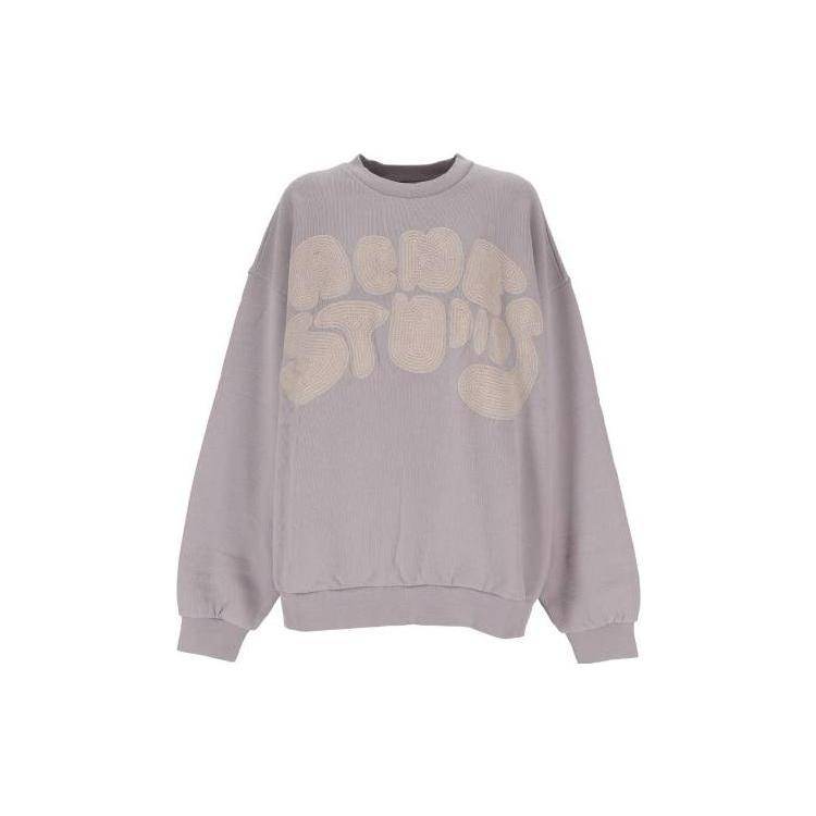 Acne Studios Bubble Logo Broderad Rundhalsad Sweatshirt BI0172CSS cm gray