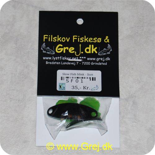 Slow Fish blink,1 stor og 1 lille Slow fish - Farve: Sort - Med krogkapper