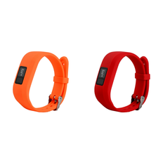 Garmin Vivofit 3/JR/JR2 Silicone remme i Orange og Rød - 2-pak