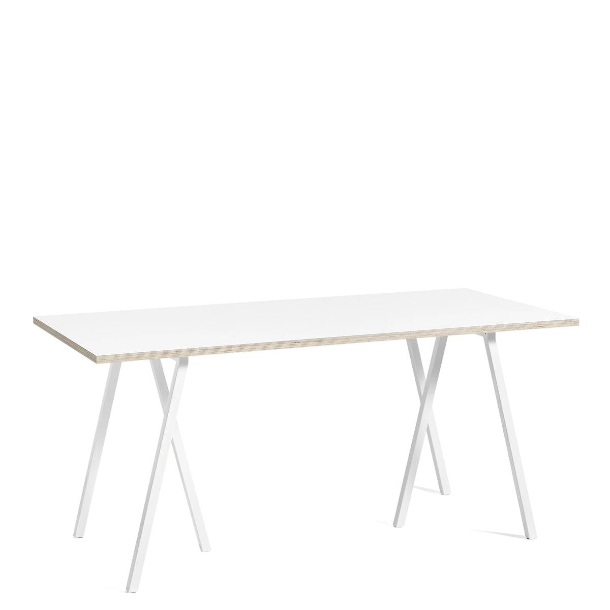HAY Loop Stand Bord - 160cm - Inkl. Support - Hvid Laminat | Hvidt Stel