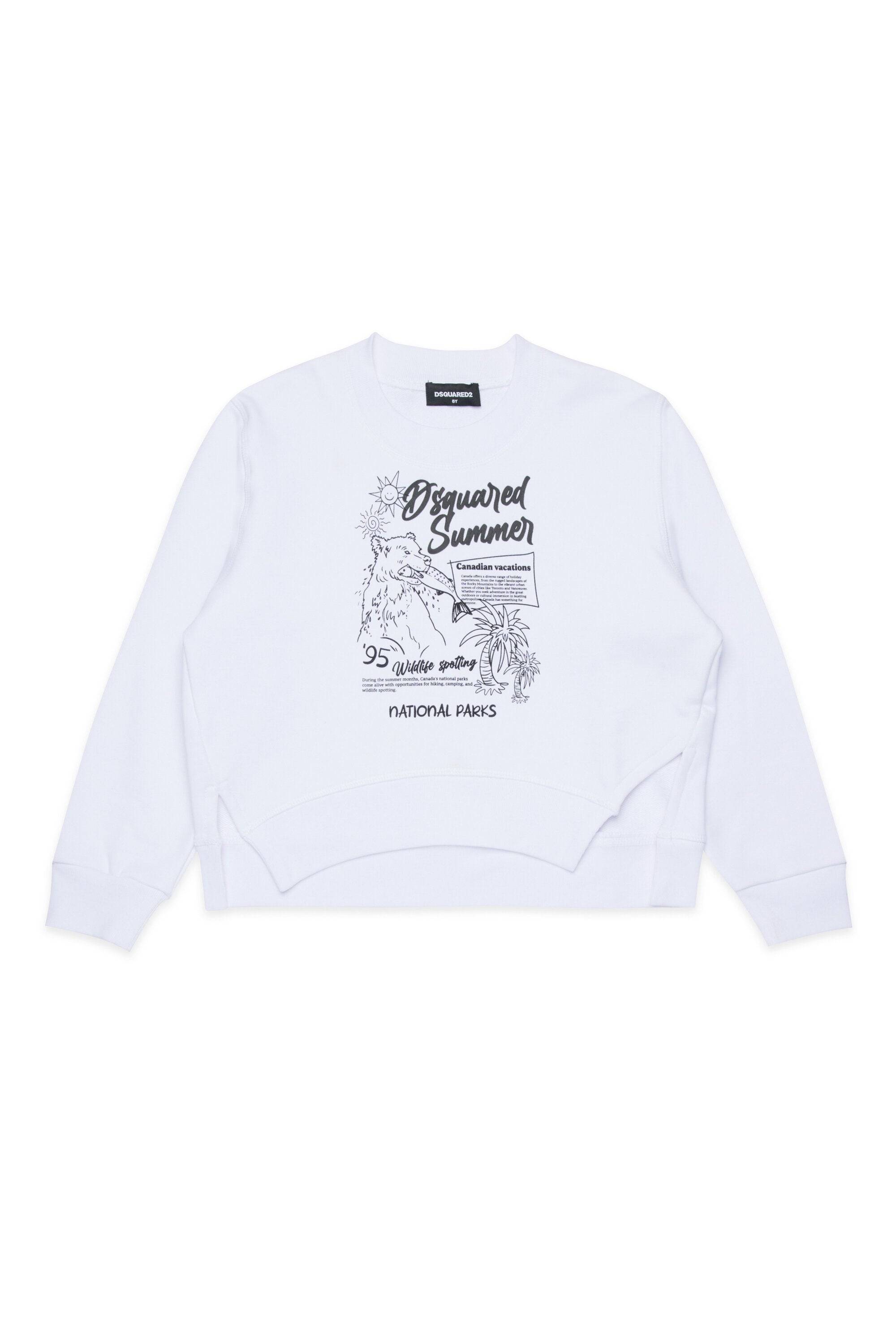 Dsquared2 for Kids - Felpa girocollo con logo - Bianco