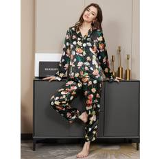 Ren Silke Blommönster Dam Pyjama Set
