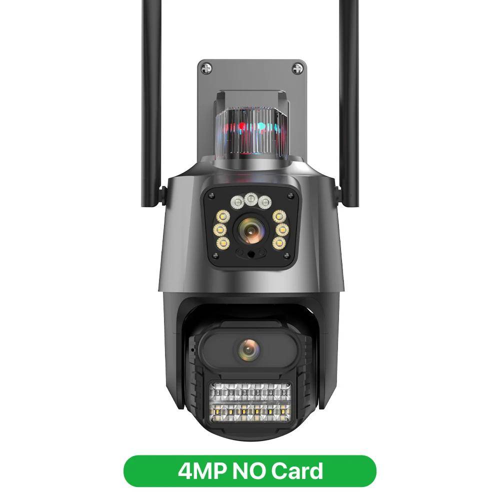 5K HD EU WIFI IP-kamera 9MP 8X Hybridzoom Auto-spårning PTZ-kamera Utomhus Tre linser Dubbel skärm Säkerhetskamera 4K Övervakning 4MP NO Card