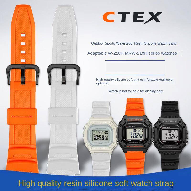 Färgglatt silikonarmband för Casio W-218H MRW-210H ae-1200 /1100 / f-108 /sgw300 /400 /w-800h Ersättningsarmband för män i gummi
