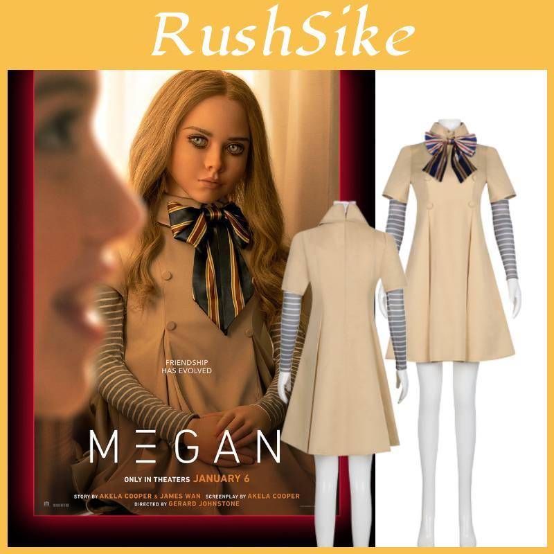 M3gan Film Ny Vuxen Cosplay Kostym Maskeraddräkt Semesterfest Kläder cm beige