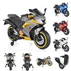 Moni Elektrisk motorcykel barn motocross MP3 bluetooth stödhjul lampor, färger: grå