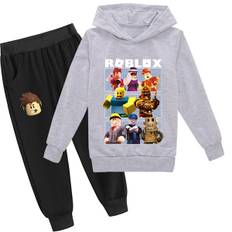 Roblox Hoodie til Børn - Varmt Hoodie Tøj med Roblox Print Gray 150cm